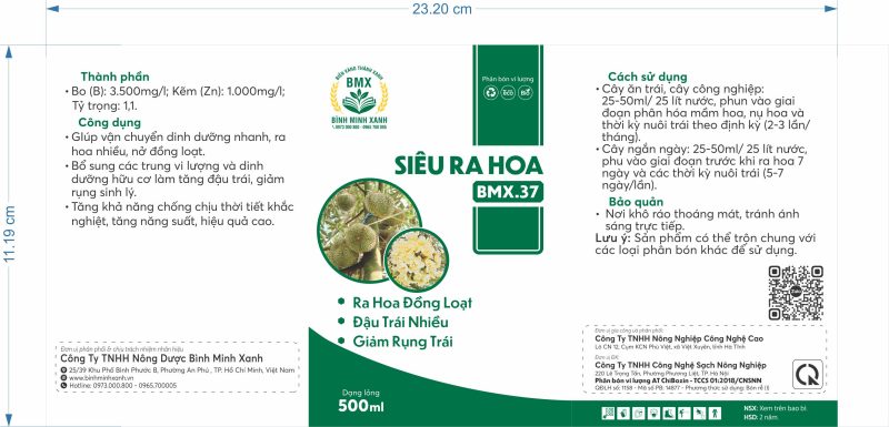 BMX 37 Siêu Ra Hoa dạng chai 500ml