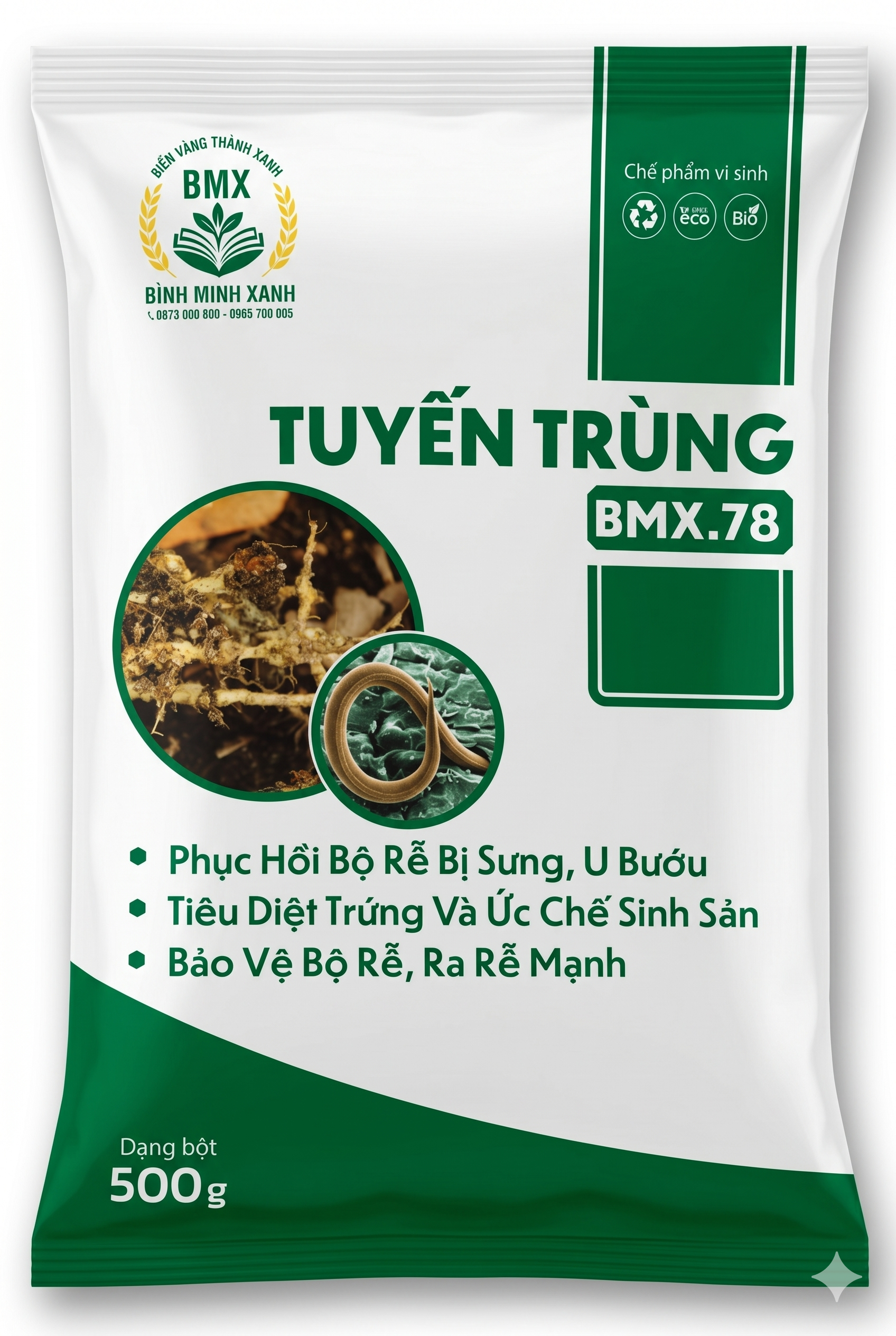 TUYẾN TRÙNG BMX.78 – Chế Phẩm Vi Sinh Diệt Tuyến Trùng, Phục Hồi Bộ Rễ Hiệu Quả